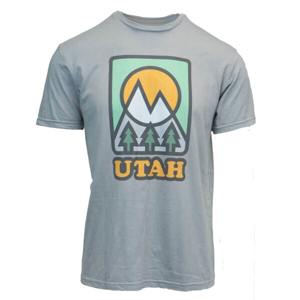 Utah Mountains Trees Sun Gray T-Shirt